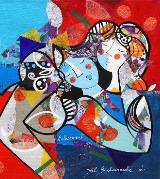 Enlacement - 19,5" x 23,4" - Acrylic on canvas