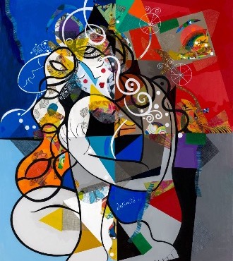 Intimité - 100 x 120 / 100 x 80 ou 24 x 30 cm – Laque sur aluminium