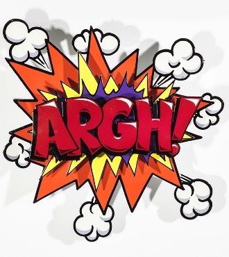 Argh - 45 x 46 cm - Sculpture murale 3D en métal découpée au laser