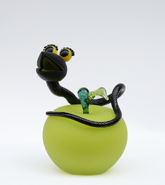 Apple - Sculpture en verre - H 27 cm