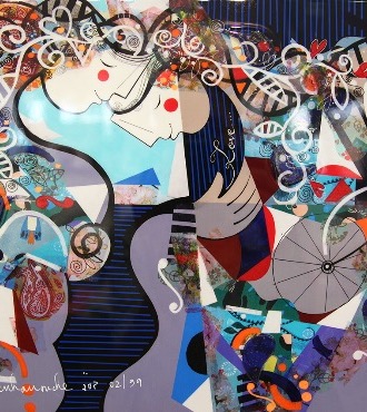 Love - 9,3" x 11,7" – Lacquer on aluminium