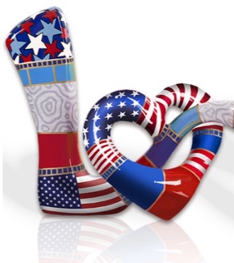US Love - 26 x 52 x 16 cm - Sculpture en aluminium