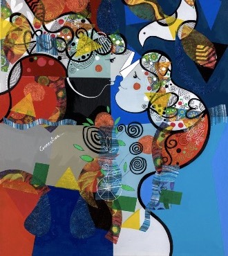 Connection - 39" x 31" – Lacquer on aluminium