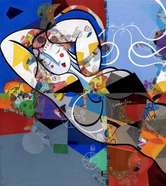 Connection II - 31" x 39" – Lacquer on aluminium