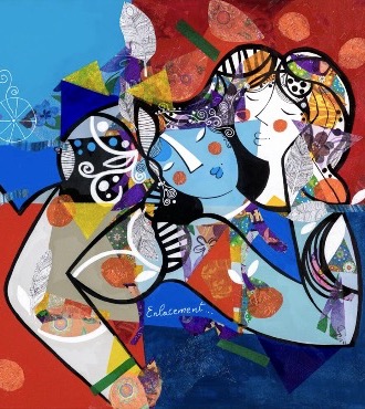 Enlacement - 31" x 39" – Lacquer on aluminium