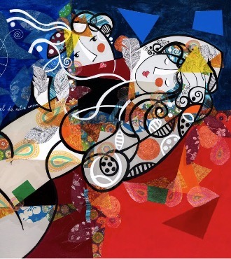 Le beau ciel de notre amour - 80 x 100 - Laque sur aluminium