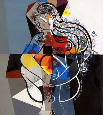 Le secret de mes rêves - 31" x 39" – Lacquer on aluminium