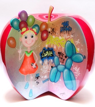 Balloon apple - 37,5 cm - Sculpture en résine