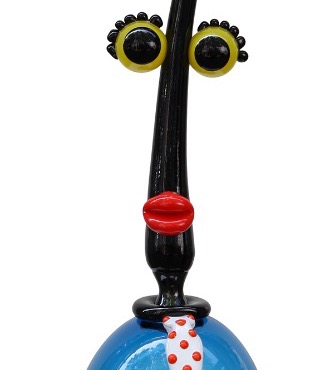 Spiny Bleu - Glass sculpture - 25"