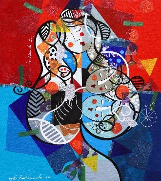 Le don de soi - 19,5" x 23,4" - Acrylic on canvas