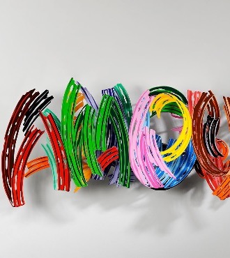 Amour - 190 x 65 / 130 x 45 cm - Sculpture murale 3D en métal découpée au laser