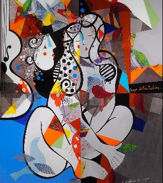 Douce Délectation - 39" x 31" - Lacquer on aluminium