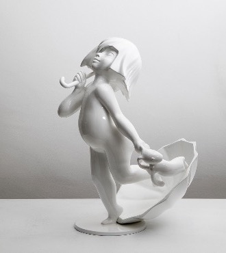 Girl Rain - Sculpture en résine - 60 cm