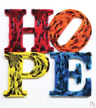 Hope - Tribute to Indiana - 47" x 47" - Plumes and drawing