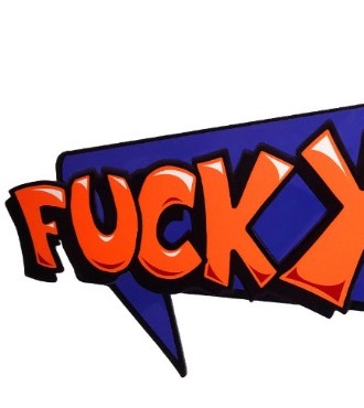 Fuck Yeah - 46 x 16 cm - Sculpture murale 3D en métal découpée au laser