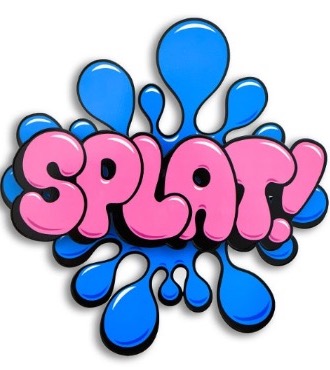 Splat ! - 46 x 40 cm - Sculpture murale 3D en métal découpée au laser