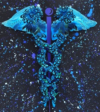 Caduceus - 39" x 27,5" - Plumes and drawing