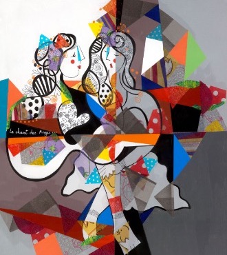 Le chant des anges - 100 x 80 cm - Laque sur aluminium