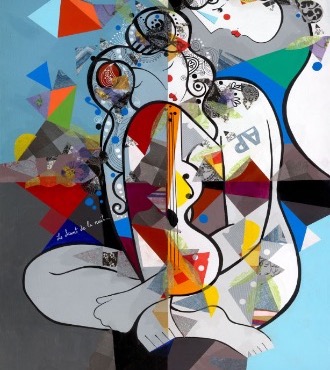 Le chant de la nuit - 100 x 80 cm - Laque sur aluminium