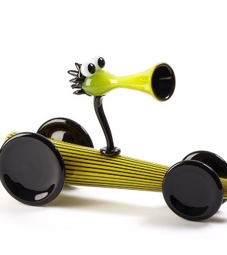 Dragster Klaxon - Glass sculpture - 20" x 13"