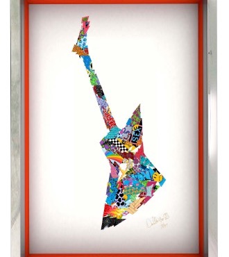 Electric Guitar - 41 x 56 cm - papercut 3D