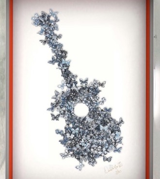 Making beautiful music - 56 x 41 cm - papercut 3D