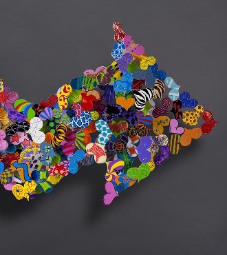 Follow your heart - 185 x 81 / 130 x 60 cm - Sculpture murale 3D en métal découpée au laser