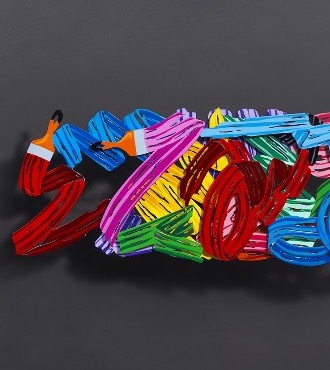 Making Love - 190 x 66 / 130 x 45 cm - Sculpture murale 3D en métal découpée au laser