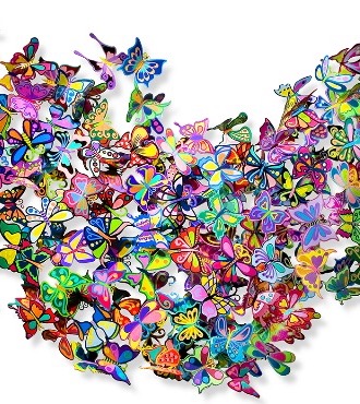 Passing with flying colors - 130 x 62 cm / 198 x 94 cm - Sculpture murale 3D en métal découpée au laser