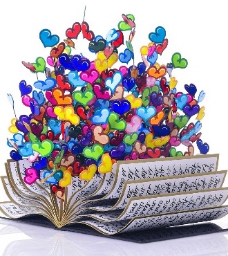 Book of Love - Colors - 17" x 11" x 16" / 33" x 30" x 30" - Sculpture metal in 3D