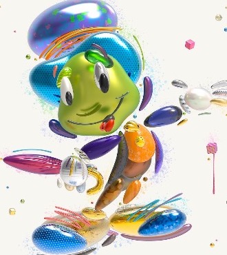 Jiminy Cricket - SOLD OUT - 47 x 47 in - Digital artwork on canvas