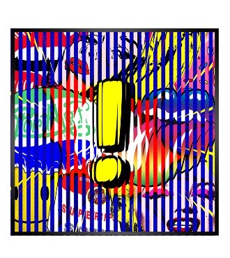Exclamation pop ! - Kinetic Pop art - 36 x 36 cm