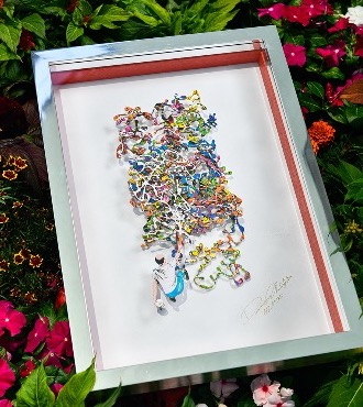 Homage to Jackson Pollock - 39 x 42 cm - papercut 3D