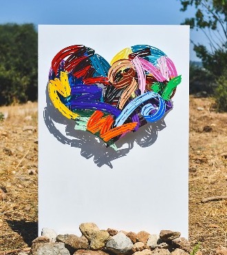 Every stroke counts - 109 x 90 / 61 x 53 cm - Sculpture murale 3D en métal découpée au laser