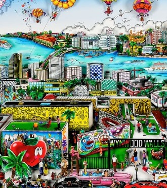 Miami, artistically in the 305 - 30" x 18" - Serigraphy 3D