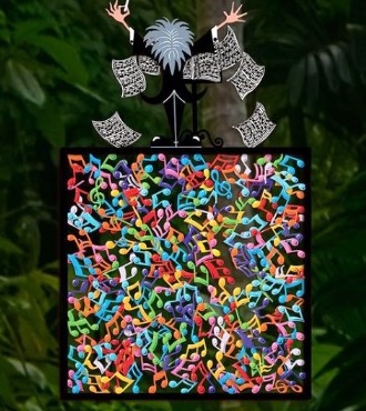 Thinking outside the box # Conductor - 51 x 85 cm - Sculpture murale 3D en métal découpée au laser