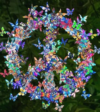 The butterfly effect - 100 x 100 / 60 x 60 cm - Sculpture murale 3D en métal découpée au laser