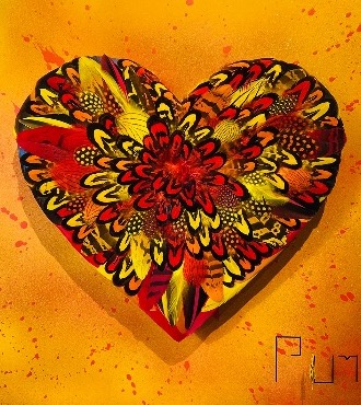 Pocket Love - 45 x 45 cm - Plumes et dessin