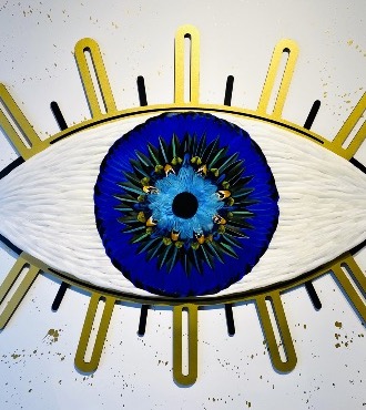 Matiasma - 47" x 39" - Plumes and drawing