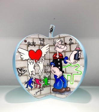 Popeye & Keith Haring - 18 cm - Sculpture en résine