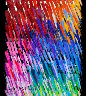 Notes Black - Vertical - 71" x 47" - Monotype