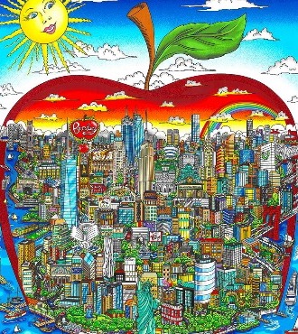 The sun shines bright over the big apple - 51 x 69 cm - Sérigraphie 3D