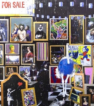 One small piece, one dollar - 130 x 130 cm - Mixed media retouched