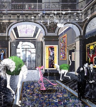 I've guests at home - SOLD OUT - 150 x 150 cm - Peinture originale
