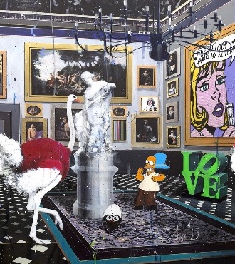 Unusual Meeting - 140 x 200 cm - Mixed media retouched