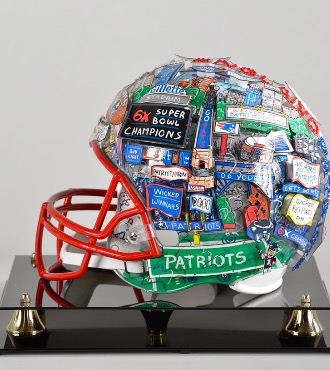 Casque Patriots - 32 x 22 x 25 cm - Sérigraphie 3D