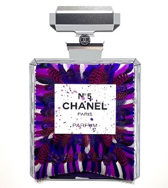 Purple Coco Splash - 39" x 27,5" - Plumes and drawing