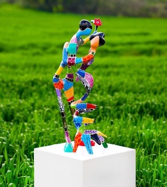 Renoir Dancers - 27 x 15 x 10 inch - Aluminium sculpture