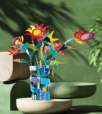 Nostalgic flower - 80 x 60 x 54 cm - Sculpture en bronze