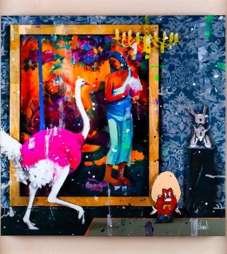 Passing Through - 123 x 123 cm - Mixed media retouched